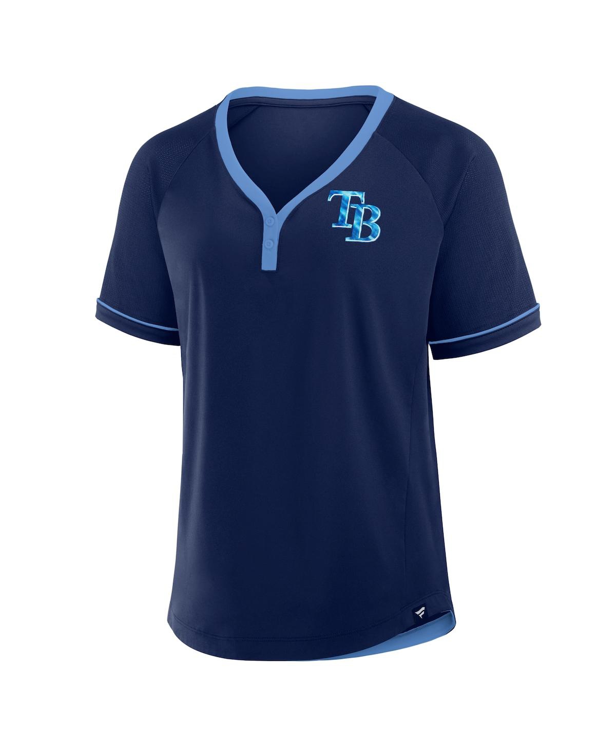 Fanatics Women's Navy Tampa Bay Rays League Diva Star Raglan V-neck T-shirt In Navy