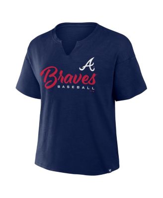 Women's Navy Atlanta Braves Fan Fave Stadium Slub T-Shirt