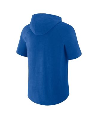 Men's Royal Texas Rangers Clubhouse Optimal Play Raglan Short Sleeve Pullover Hoodie