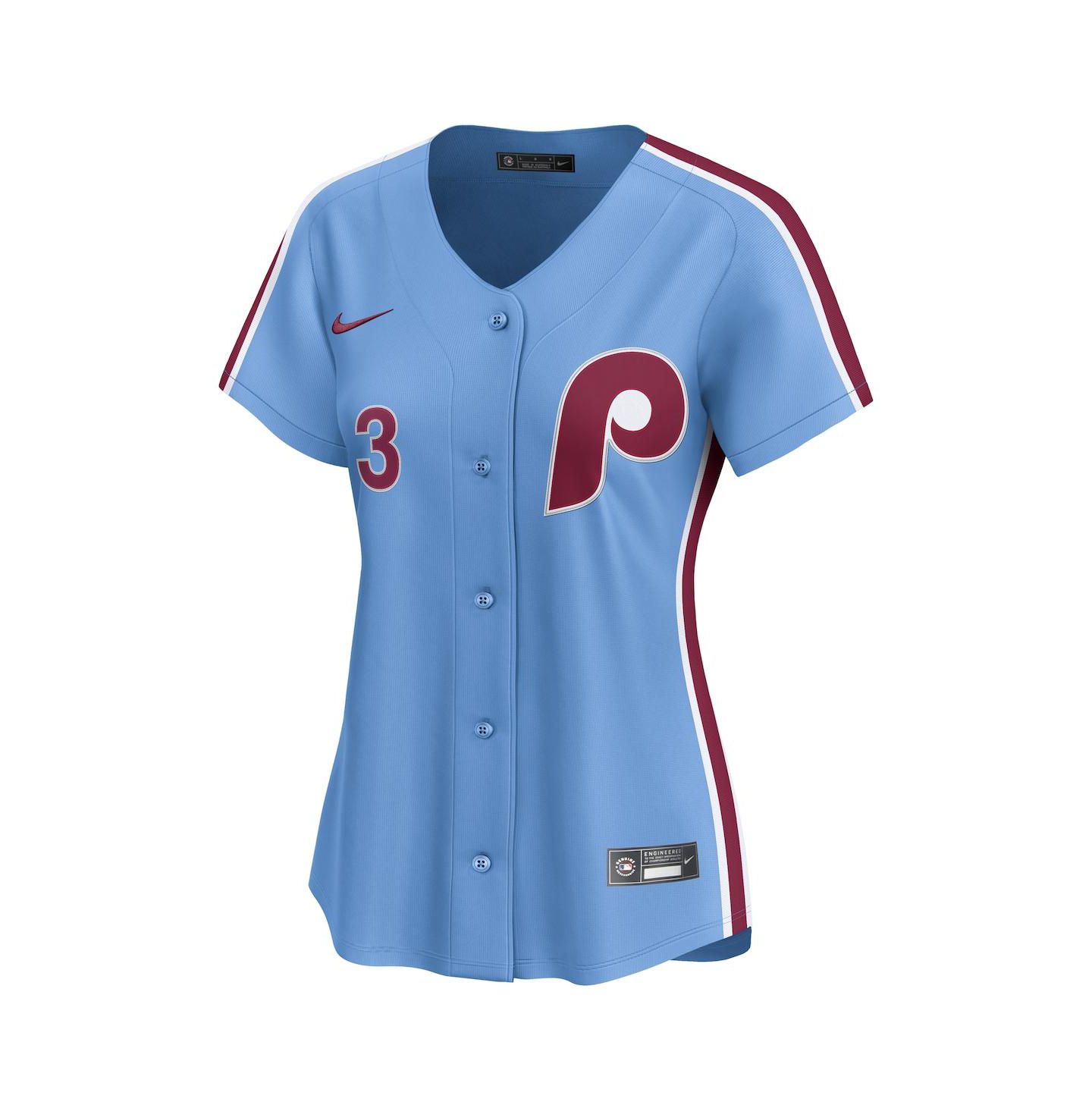 Женский топ Nike Bryce Harper Light Blue Philadelphia Phillies Alternate Limited Player Jersey — фото 3