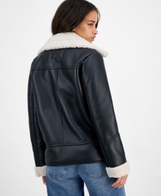 Women's Asymmetric Faux-Shearling Coat