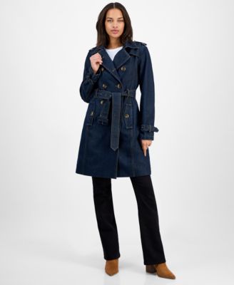 Women's Double-Breasted Denim Trench Coat