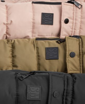 Women's Faux-Fur-Trim Hooded Utility-Pocket Puffer Coat