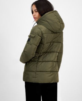 Women's Faux-Fur-Trim Hooded Puffer Coat
