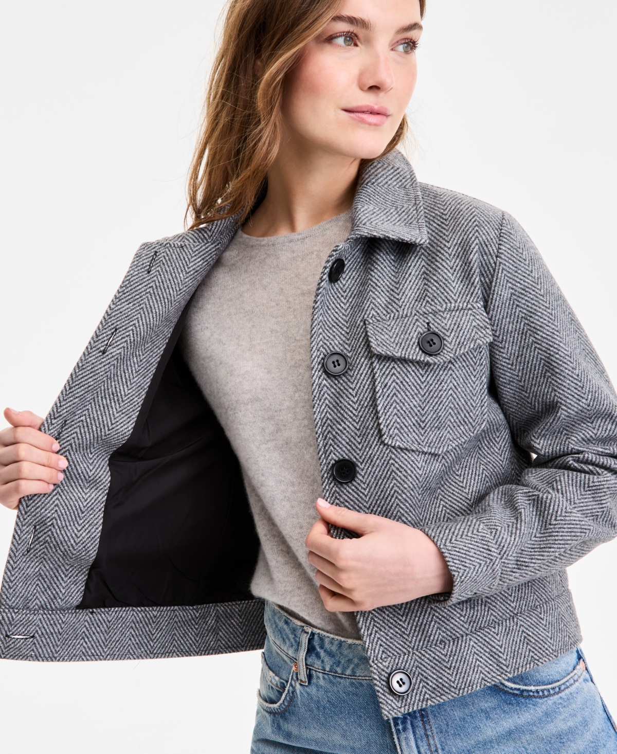 Steve Madden Women's Collared Button-front Jacket In Animal Print