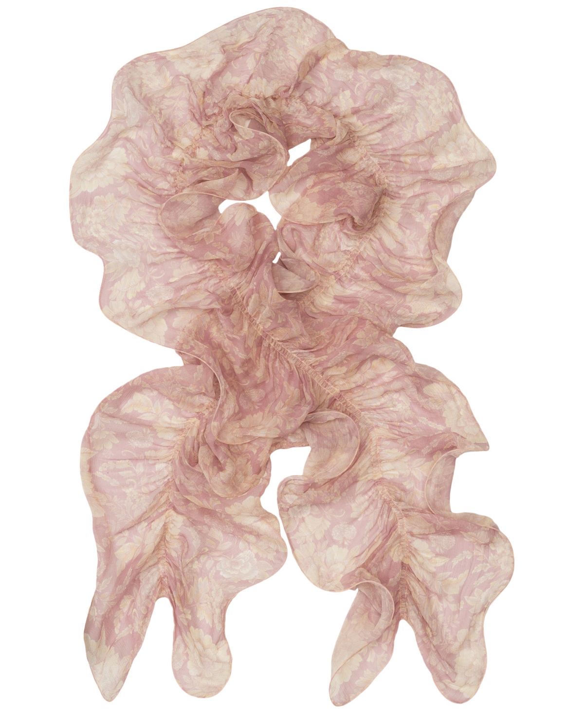 Floral Boa Ruffle Scarf - Rose Mauve