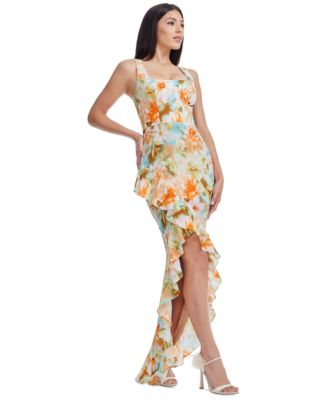 Women's Charlene Square-Neck Ruffle-Trim Gown
