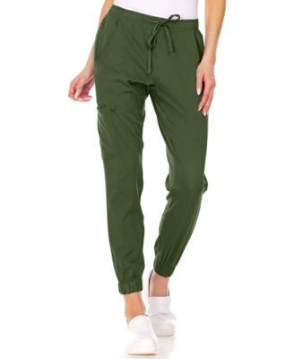 Plus Size Leah 5-Pocket Stretch Cargo Jogger Scrub Pants Yellow 3X Large