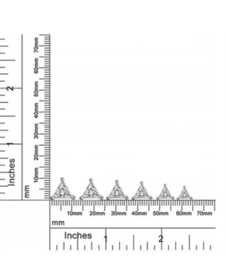 Trillion Cut CZ Triangle Stud Earrings Gold Plated Sterling Silver