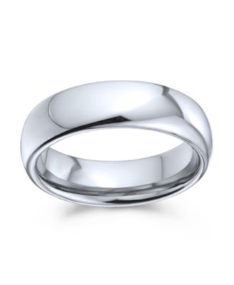 Plain Simple Dome Design Comfort Fit Titanium Band Ring Polished Black Silver Rose Gold Tone 5MM