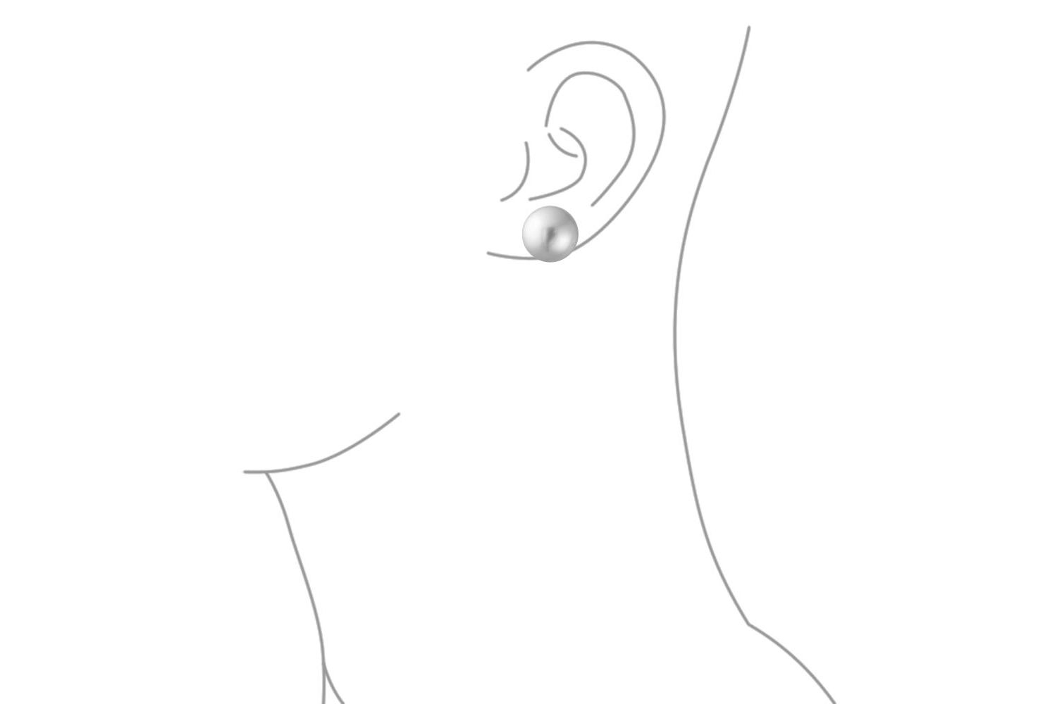 Classic Timeless Grey Faux Pearl Earrings .925 Sterling Silver Post