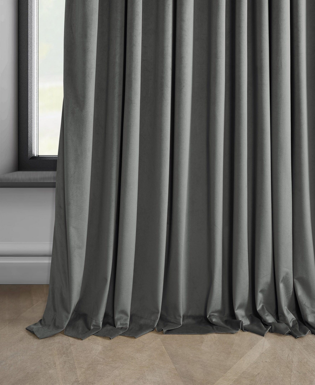 Half Price Drapes Extra Wide Heritage Plush Velvet Room Darkening Curtain
