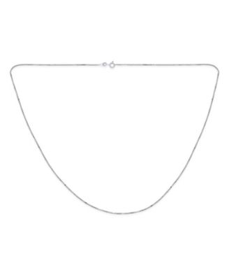 Bling Jewelry Thin Basic Simple 019 Gauge .925 Sterling Silver Box Chain Necklace