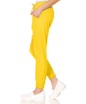Plus Size Leah 5-Pocket Stretch Cargo Jogger Scrub Pants Yellow 3X Large