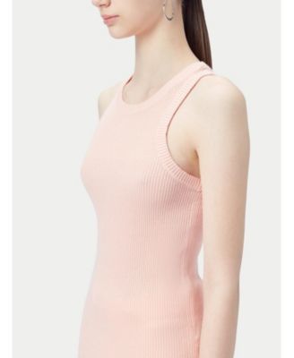 Women's 100% Ribbed Cotton Silk Cashmere Blend Tank Top