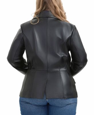 Plus Size Ruth Leather Blazer Jacket