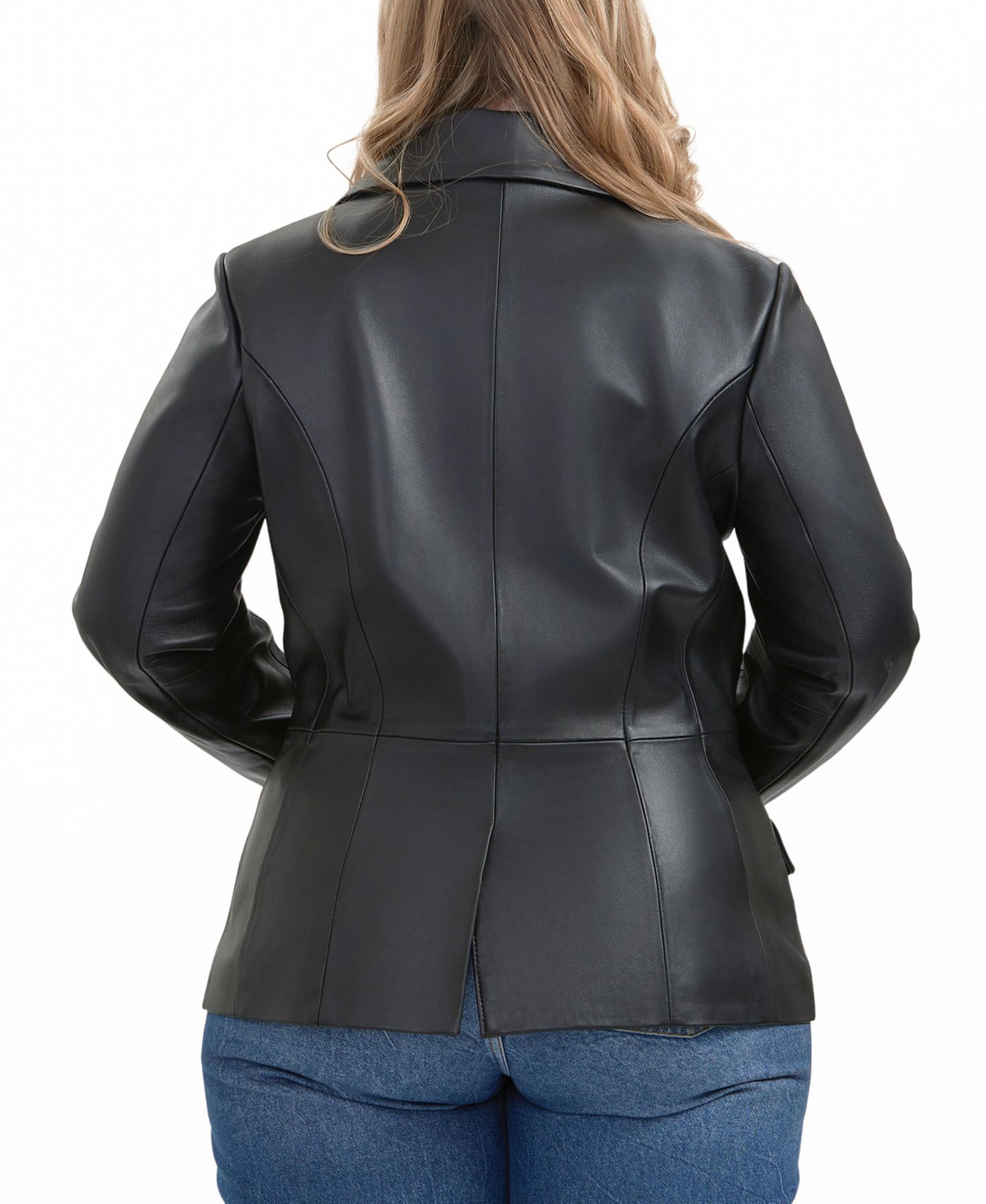 Женская куртка BGSD Plus Size Ruth Leather Blazer, цвет: Чёрный — фото 5