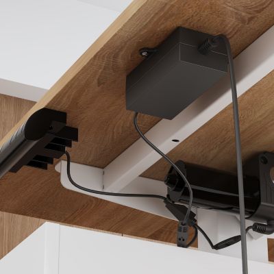 63 in. W L- Shaped Adjustable Height Desk Ergonomic Stand Up Desk White Home Office Sit With Memory Preset Controller