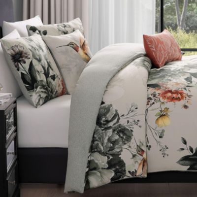 Vintage Bloom Bedding 100% Cotton Sateen 5 Piece King Size Reversible Comforter Set