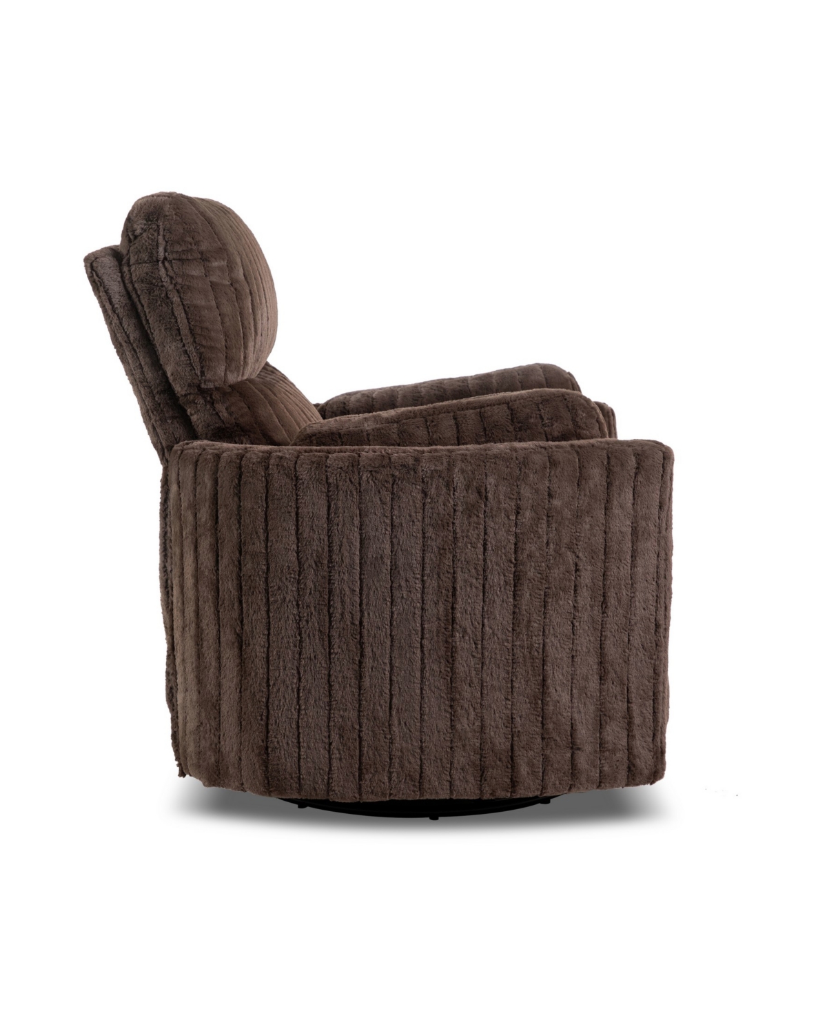 Furniture Of America 41" Jorvien Modern Chenille Power Swivel Glider Recliner With Pillows In Chocolate Brown