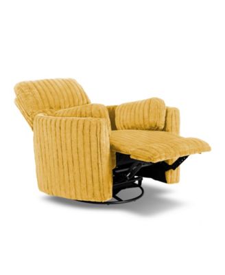 41" Jorvien Modern Chenille Power Swivel Glider Recliner with Pillows
