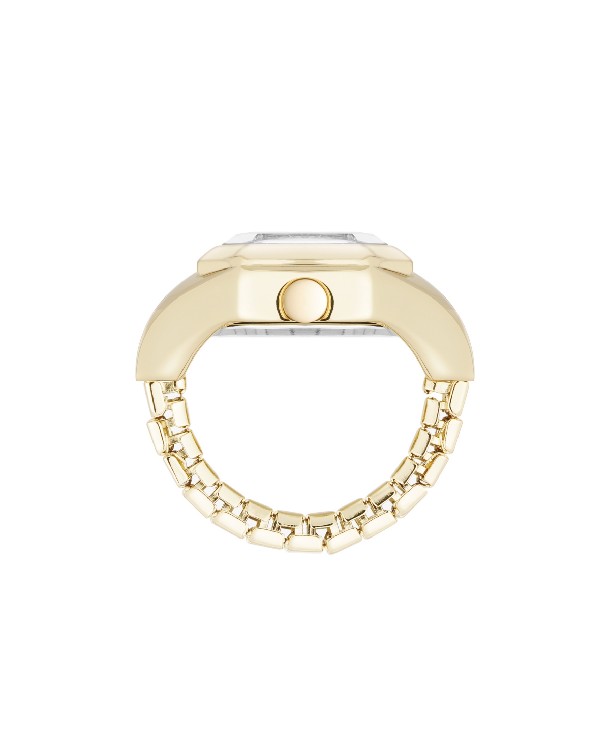Nine West Women's Quartz Iconic Tan And Gold-tone Metal Alloy Ring Watch, 22mm In Tan,gold-tone
