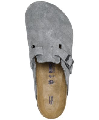 Men's Boston Soft Footbed Suede Leather Clogs from Finish Line