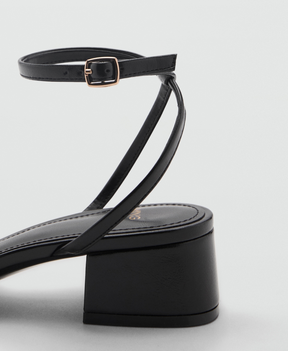 Mango Micro Block Heel Sandals In Black