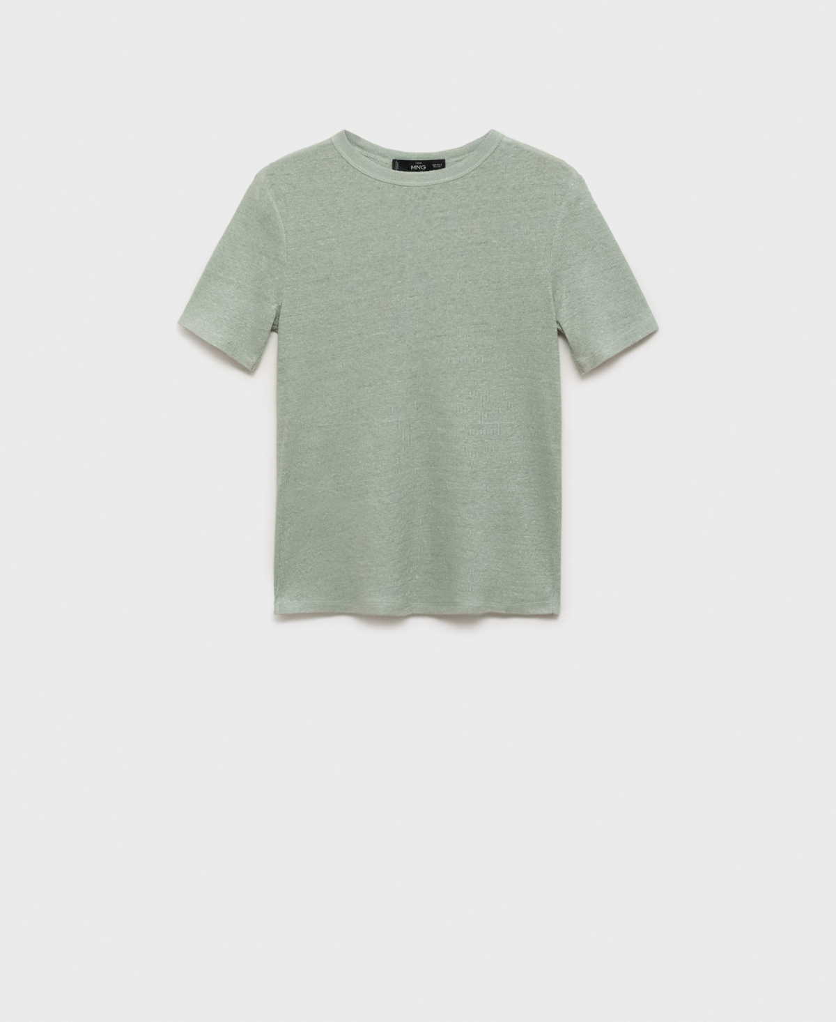 Mango Linen T-shirt In Green