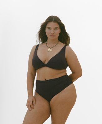 MANGO - Women's Draped Detail Bikini Top