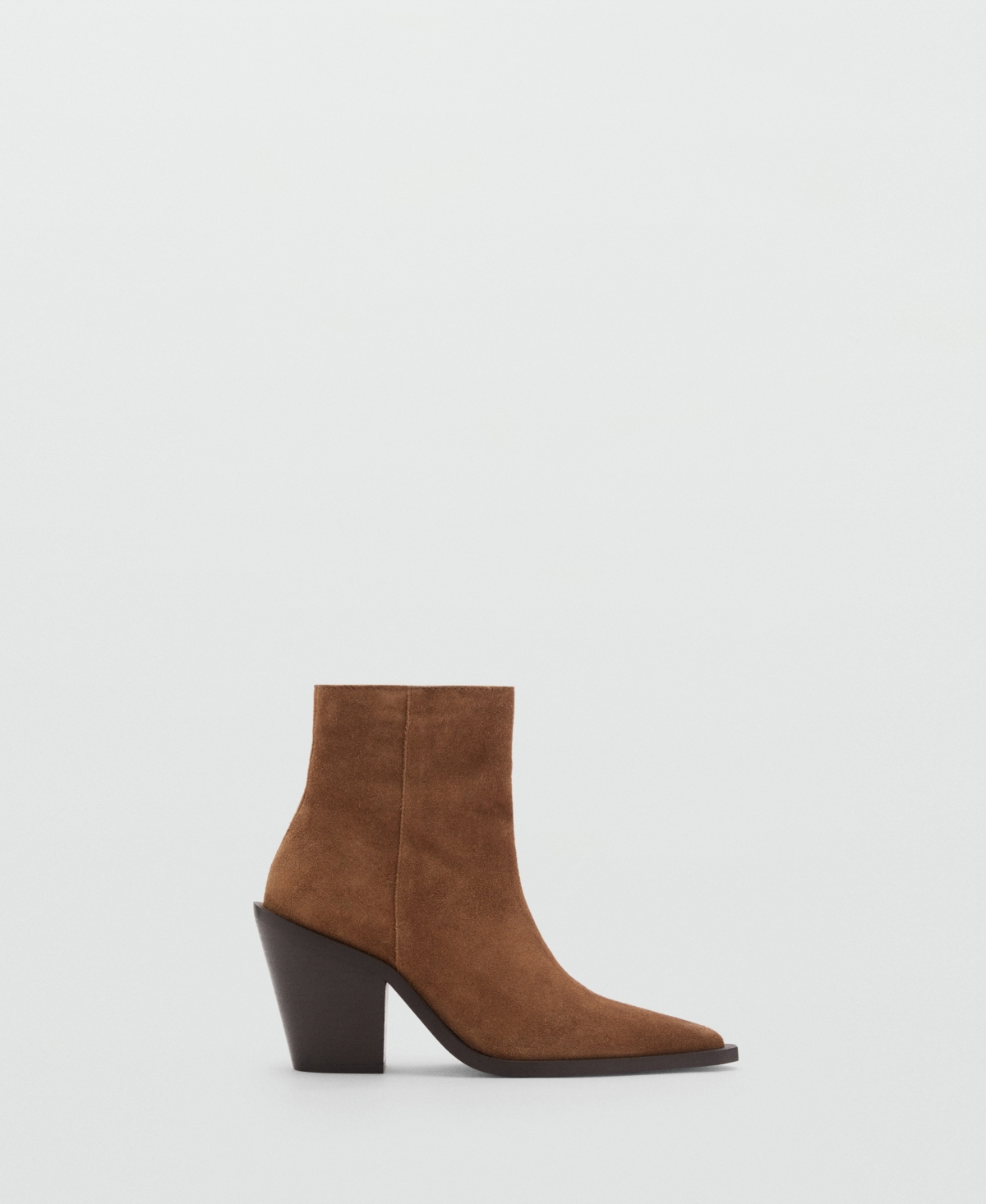 Shop Mango Women's Heel Suede Ankle Boots In Brown