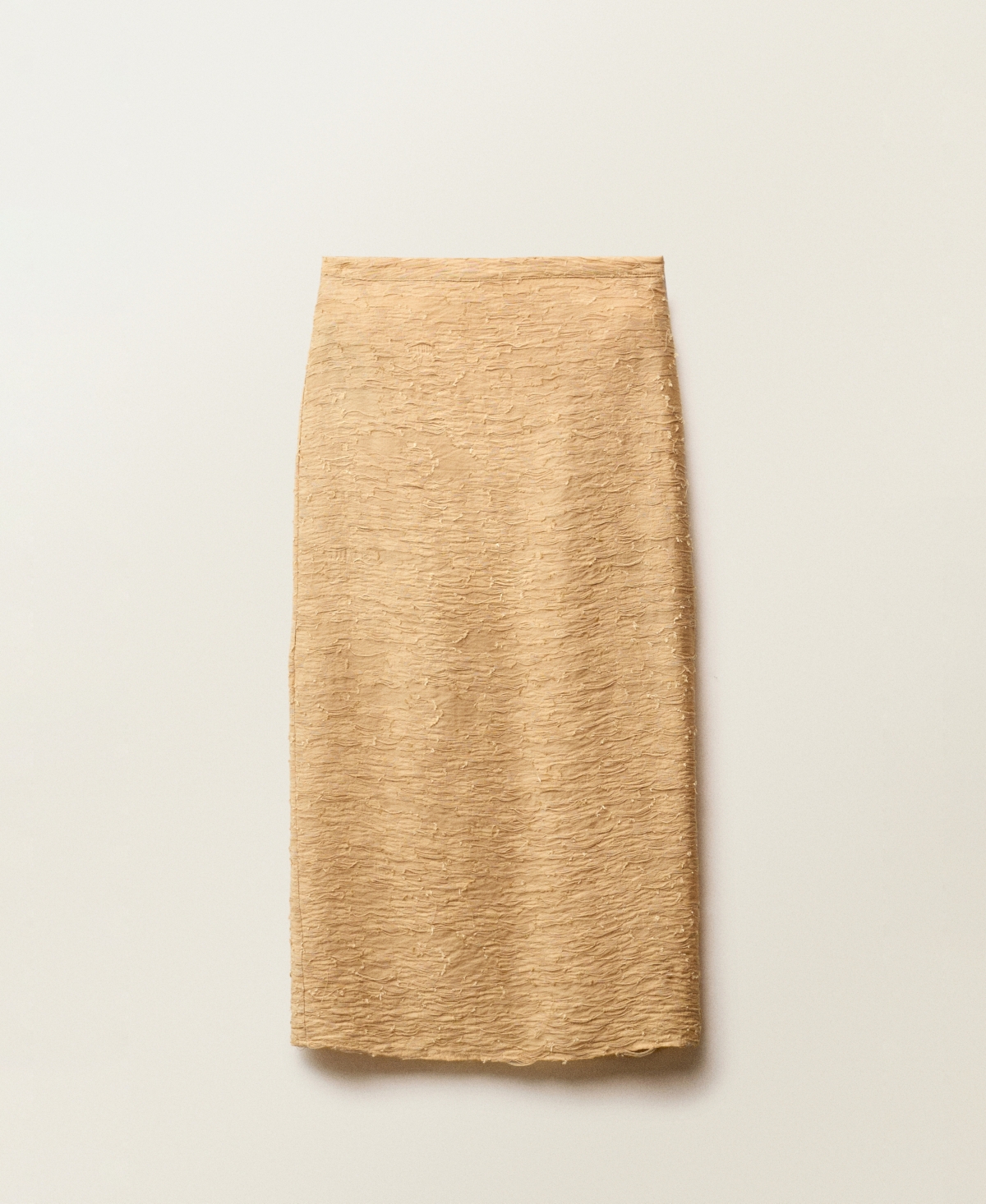 Mango Textured Straight Skirt Mustard In Mustard