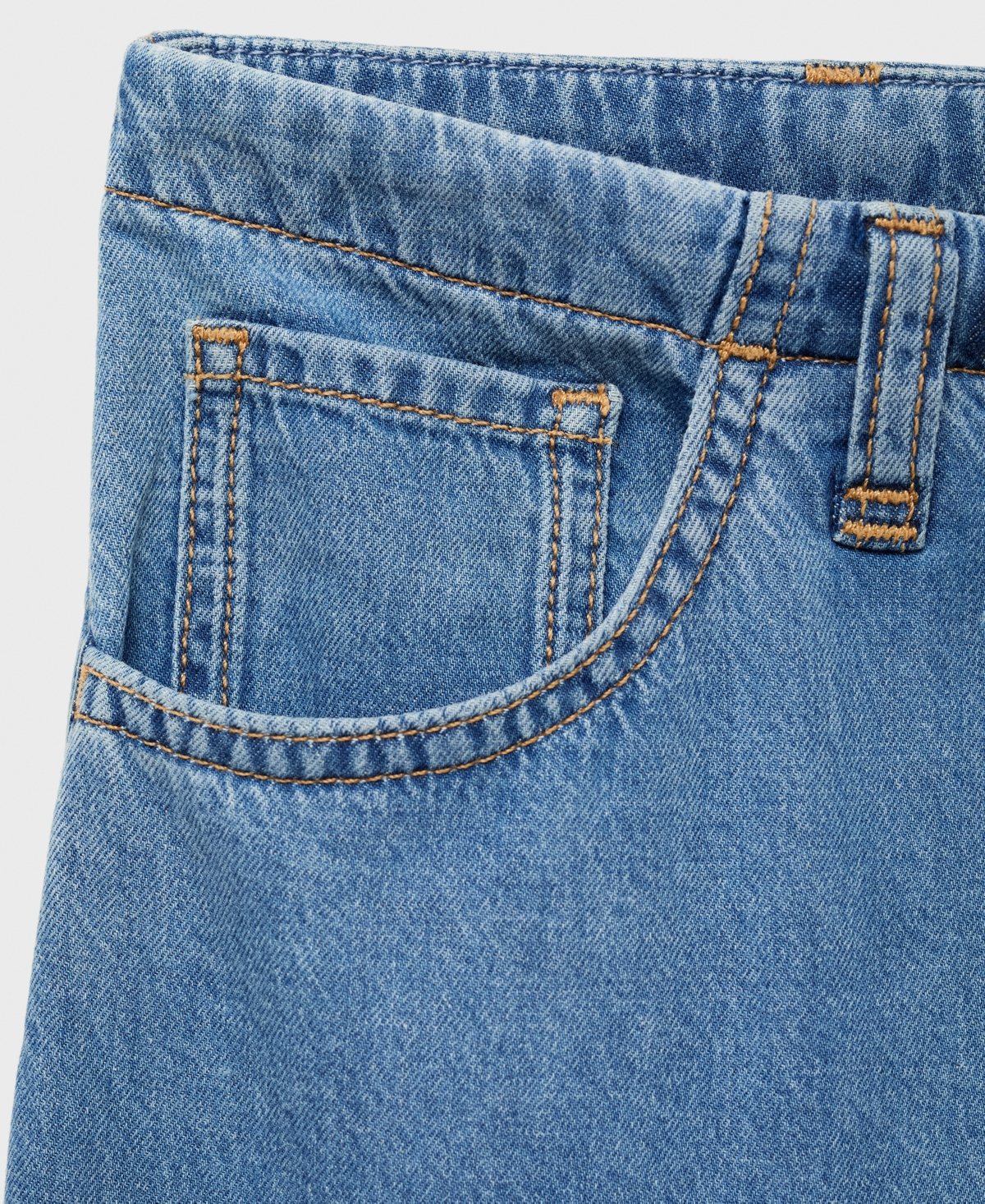 Shop Mango Women's Belted Wide Leg Denim Pants In Medium Blue
