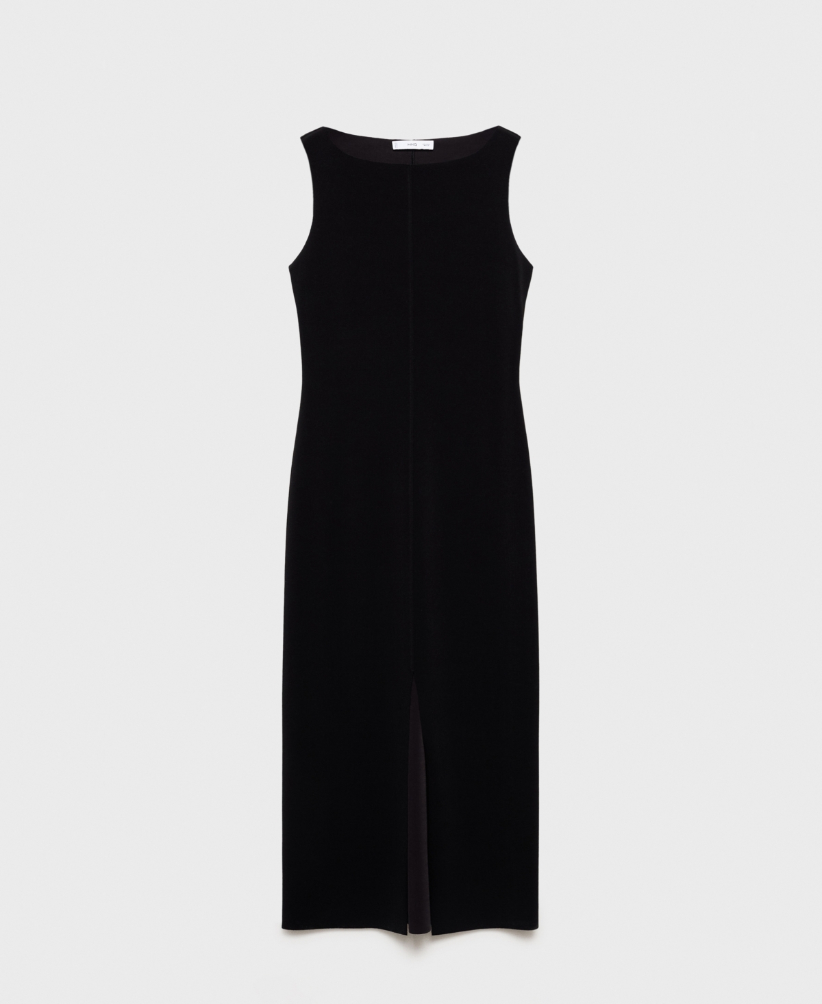 Shop Mango Women's Boat-neck Knitted Dress In Black