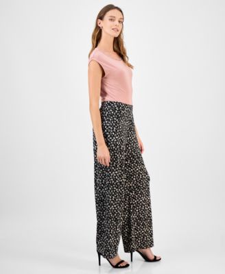 Women's Mid-Rise Wide-Leg Pull-On Pants