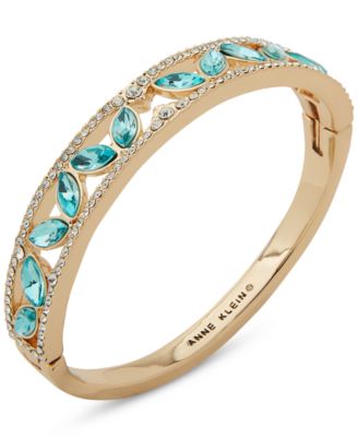 Anne Klein - Gold-Tone Pav&eacute; & Stone Bangle Bracelet