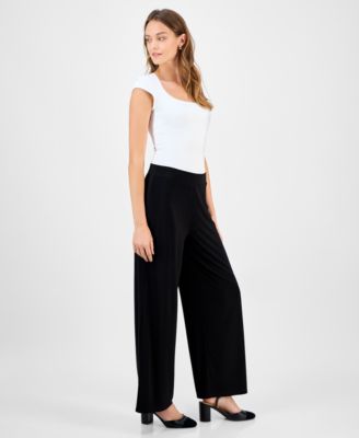 Women's Mid-Rise Wide-Leg Pull-On Pants