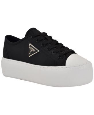 GUESS Women's Joezi Triangle Logo Platform Lace-Up Sneakers