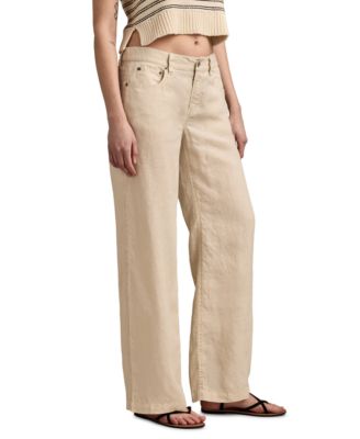 Women's Linen Baggy Wide-Leg Pants