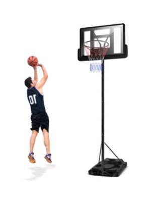 Height Adjustable Portable Shatterproof Backboard Basketball Hoop with 2 Nets