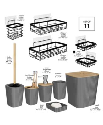 Complete Bathroom Decor & Shower Caddy Set