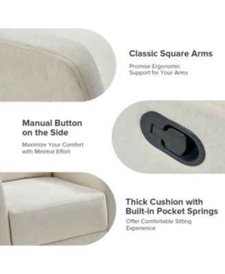 Coral Modern Ergonomic Swivel Rocker Manual Recliner