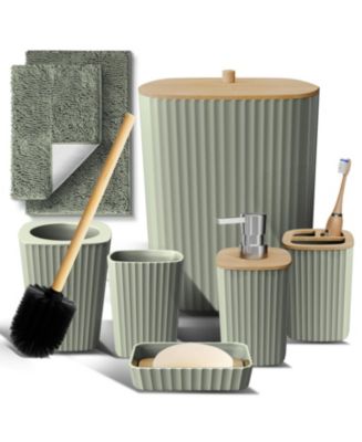 8-Piece Complete Bathroom Decor & Accessory Set with Bath Rugs - Macy's