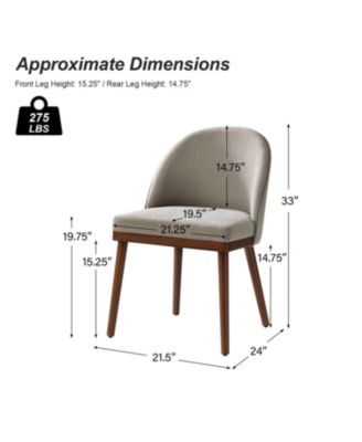  21.5" x 24" x 33"  Polyester Upholstered, Serta Design  Dining Chair