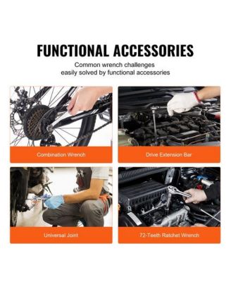 Mechanics Tool Set And Socket Set, Drive Deep And Standard Sockets, 145 Pcs SAE And Metric Mechanic Tool Kit With Bits, Combination Wrench, Hex Wrenches, Accessories, Storage Case