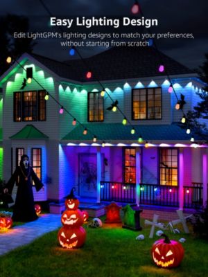 E1 AI Permanent Outdoor Lights APP Control, 150ft Smart RGB+IC Christmas House Lights with 90 Warm/Cool White LED Pucks, Alexa Google Enabled, AI Generated Lighting LLM, NO Remote, 2.4 GHz WiFi
