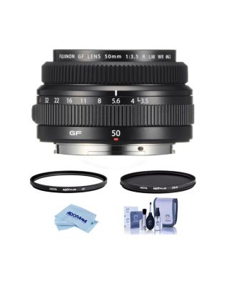 FUJINON GF 50mm F/3.5 R LM WR Lens for GFX Medium Format System - Bundle with Hoya NXT Plus 62mm HMC UV Filter, Hoya NXT Plus 62mm HMC