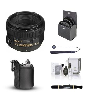 50mm f/1.4G AF-S NIKKOR Lens, Bundle with ProOptic 58mm Filter Kit, Lens Case, Lens Cleaner, Cleaning Kit, Lens Cap Tether