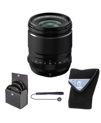 XF 18mm f/1.4 R LM WR Prime Lens, Bundle with 62mm Digital Essentials Filter Kit and 15x15" Lens Wrap