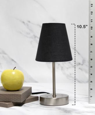 10.5" Metal Iconic Duo Mini Sand Nickel Table Lamp Set